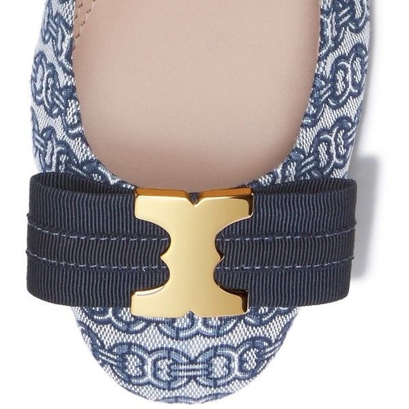 $SOLD$ Tory Burch Gemini Link Printed Bow Flat - Picture 2 of 8